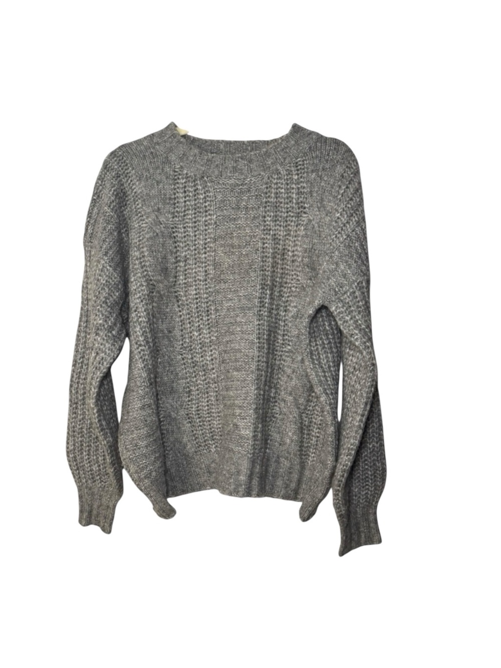 Entro Sweater Women Size Medium Gray Cable Oversized